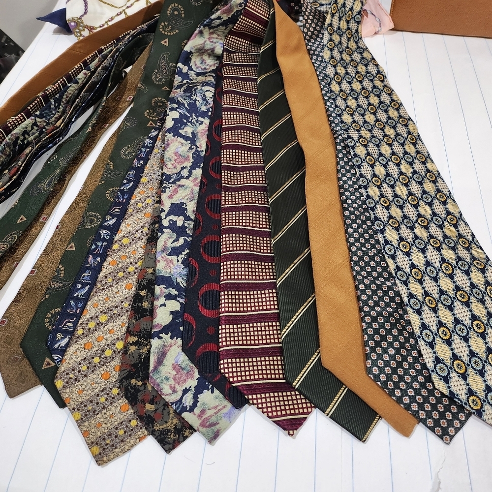Bulk [#01] 12pcs Vintage Neckties 👔 vintage 💯 % Silk